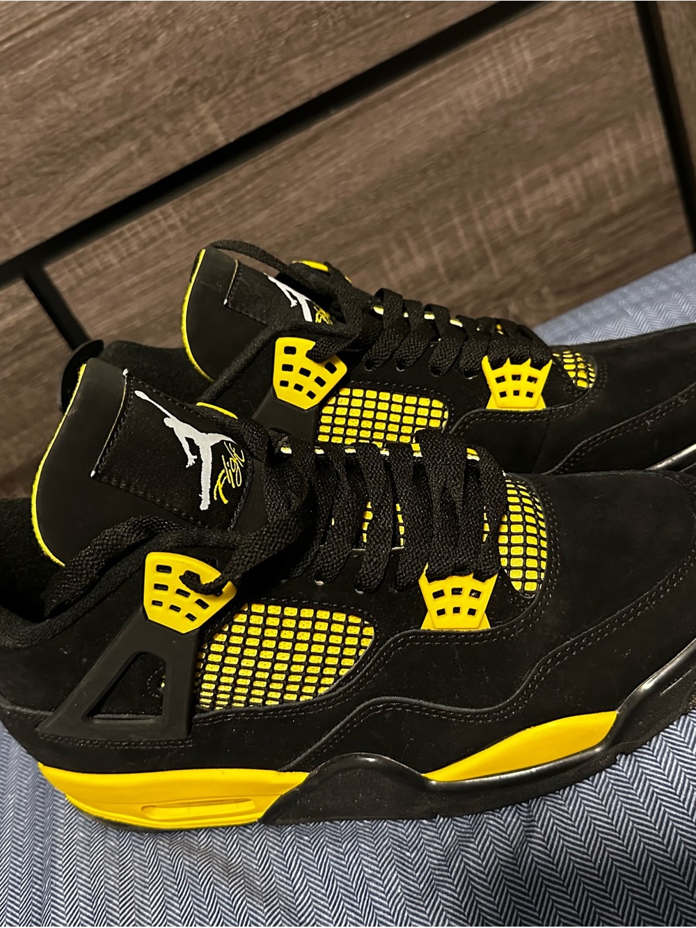 Jordan Black and Yellow Men's Basketball Sneakers